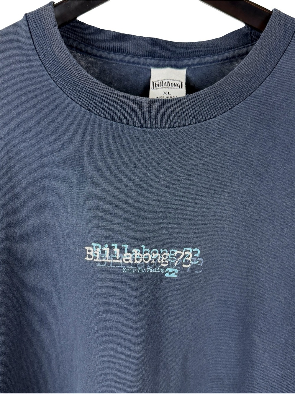 Vintage 90s Billabong 73 Surf Streetwear Single Stitch Blue Logo Shirt Size XL - Picture 4 of 8